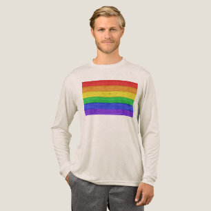 SlipperyJoe's klassieke regenboog tactiele handgem Tri-Blend Shirt