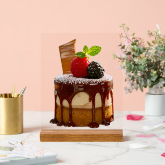 SlipperyJoe's kleine elegante cilindrische dessert Acryl Bord