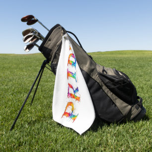 SlipperyJoe's kleurrijke creatieve Pride-thema tek Golfhanddoek