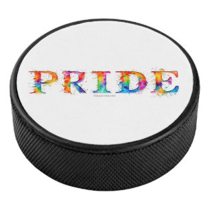 SlipperyJoe's kleurrijke creatieve Pride-thema tek Hockey Puck