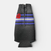 SlipperyJoe's lederen trots vlag zwart koninklijk  Flesjeskoeler (Achterkant)