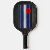 SlipperyJoe's lederen trots vlag zwart koninklijk  Pickleball Paddle (Voorkant)