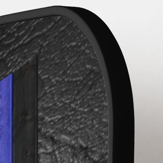 SlipperyJoe's lederen trots vlag zwart koninklijk Pickleball Paddle (Links Detail)