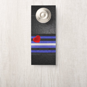 SlipperyJoe's leren trotsvlag zwart koningsblauw