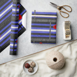 SlipperyJoe's leren trotsvlag zwart koningsblauw Cadeaupapier