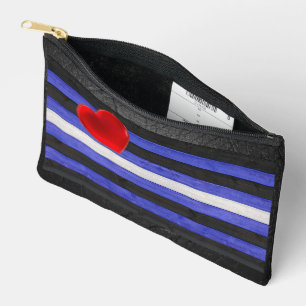 SlipperyJoe's leren trotsvlag zwart koningsblauw Etui
