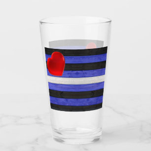 SlipperyJoe's leren trotsvlag zwart koningsblauw  Glas