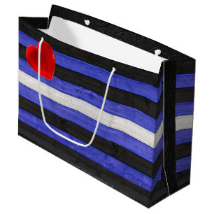 SlipperyJoe's leren trotsvlag zwart koningsblauw Groot Cadeauzakje