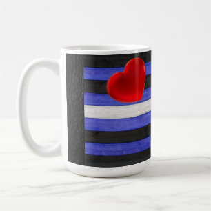 SlipperyJoe's leren trotsvlag zwart koningsblauw  Koffiemok