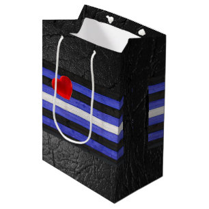 SlipperyJoe's leren trotsvlag zwart koningsblauw  Medium Cadeauzakje