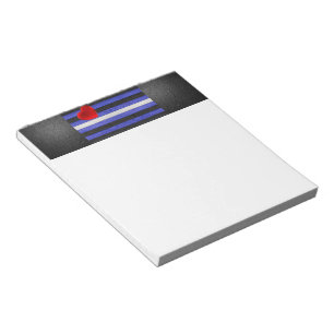 SlipperyJoe's leren trotsvlag zwart koningsblauw Notitieblok