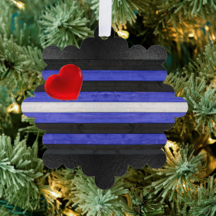 SlipperyJoe's leren trotsvlag zwart koningsblauw Ornament Kaart