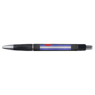 SlipperyJoe's leren trotsvlag zwart koningsblauw  Pen