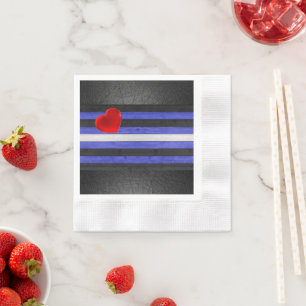 SlipperyJoe's leren trotsvlag zwart koningsblauw  Servet