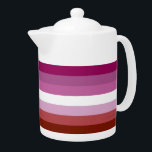 SlipperyJoe's lesbian pride flag feminine communit<br><div class="desc">SlipperyJoe's lesbian pride flag feminine communautés identités Lipstick magenta blanc rose rouge nuances femmes symétrie artistique équilibre cadeaux gays LGBTQIA sept bandes horizontales différentes couleurs</div>