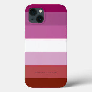 SlipperyJoe's Lesbian Pride vlag feminine Lipstick iPhone 13 Hoesje