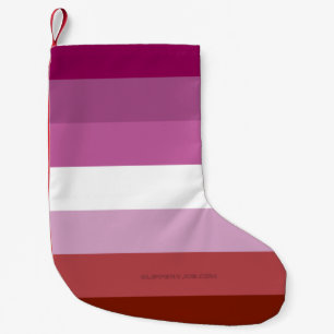 SlipperyJoe's Lesbian Pride vlag feminine Lipstick Kleine Kerstsok