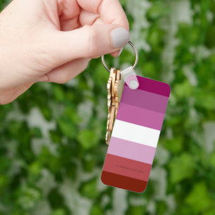 SlipperyJoe's Lesbian Pride vlag feminine Lipstick Sleutelhanger