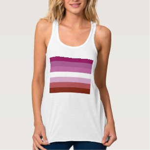 SlipperyJoe's Lesbian Pride vlag feminine Lipstick Tanktop