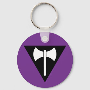 SlipperyJoe's Lesbische Pride vlag Labrys ax drieh Sleutelhanger
