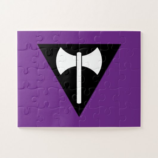 SlipperyJoe's Lesbische Pride vlag Labrys bijl dri Legpuzzel (Horizontaal)