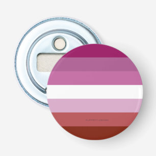 SlipperyJoe's lesbische trots vlag vrouwelijke gem Button Flesopener