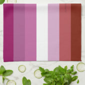 SlipperyJoe's lesbische trots vlag vrouwelijke gem Theedoek (Gevouwen)