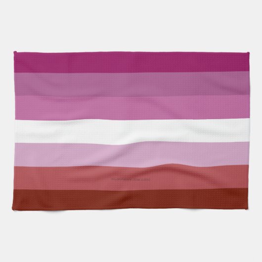 SlipperyJoe's lesbische trots vlag vrouwelijke gem Theedoek (Horizontaal)