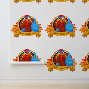 SlipperyJoe's leuke cartoon Thanksgiving-ontwerp Behang