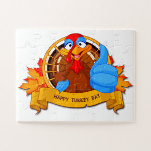 SlipperyJoe's leuke cartoon Thanksgiving-ontwerp Legpuzzel