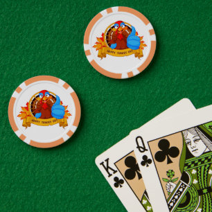 SlipperyJoe's leuke cartoon Thanksgiving-ontwerp Poker Chips