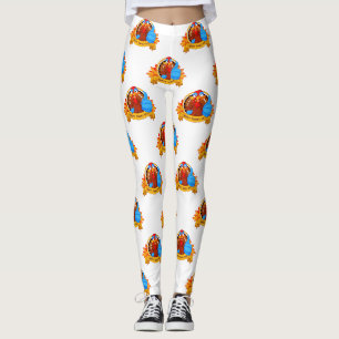 SlipperyJoe's leuke cartoonstijl Thanksgiving-ontw Leggings