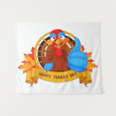 SlipperyJoe's leuke cartoonstijl Thanksgiving-ontw Wandkleed (Voorkant (horizontaal))