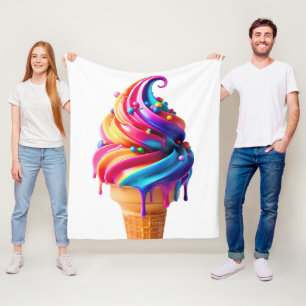 SlipperyJoe's levendige ijsje voedsel klassieker  Fleece Deken
