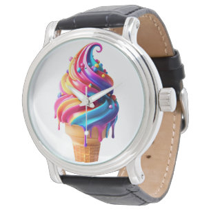 SlipperyJoe's levendige ijsje voedsel klassieker Horloge