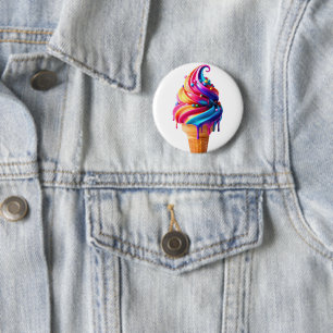SlipperyJoe's levendige ijsje voedsel klassieker Ronde Button 5,7 Cm
