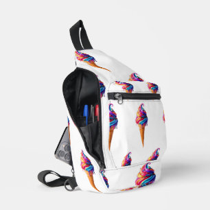 SlipperyJoe's levendige ijsje voedselklassieker Sling Bag