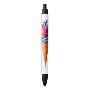 SlipperyJoe's levendige ijsje voedselklassieker Zwarte Inkt Pen