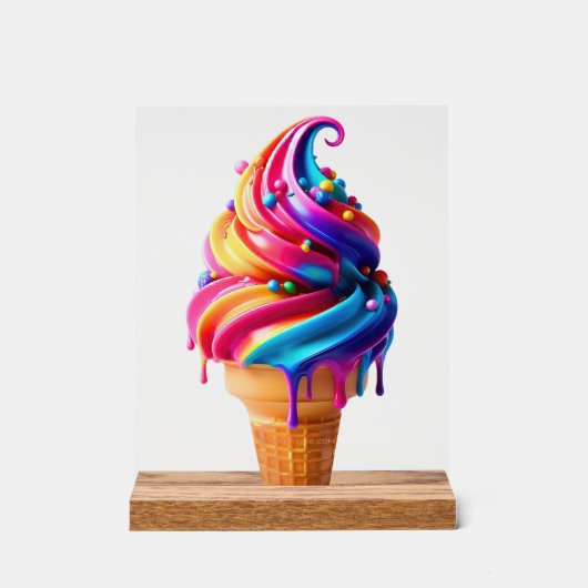 SlipperyJoe's levendige ijskegel food classic Acryl Bord (Voorkant)