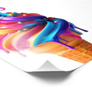 SlipperyJoe's levendige ijskegel food classic Foto Afdruk