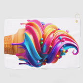 SlipperyJoe's levendige ijskegel food classic Golfhanddoek (Horizontaal)