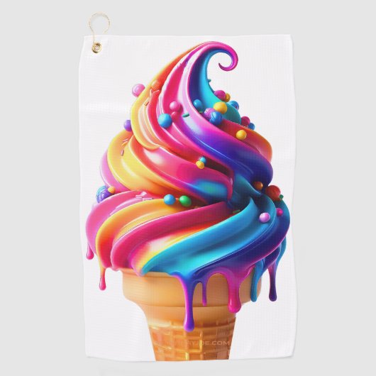 SlipperyJoe's levendige ijskegel food classic Golfhanddoek (Voorkant)
