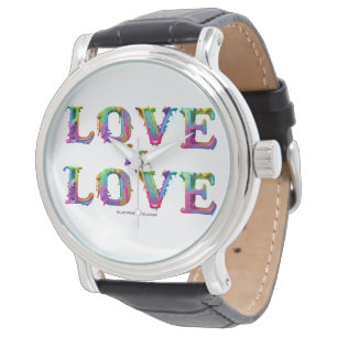 SlipperyJoe's liefde is liefde spuitverf gay pride Horloge