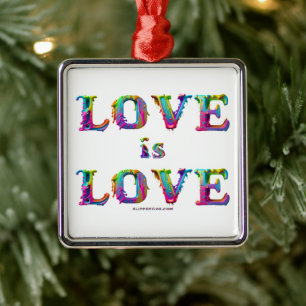 SlipperyJoe's liefde is liefde spuitverf gay pride Metalen Ornament