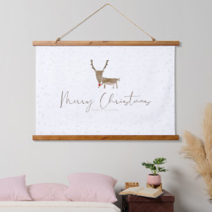 SlipperyJoe's lijnkunst silhouet rendier minimaal Hangend Wandkleed