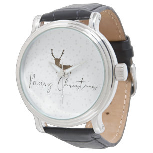 SlipperyJoe's lijnkunst silhouet rendier minimaal Horloge