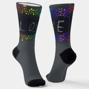 SlipperyJoe's Love-woorden regenboogachtige stippe Sokken