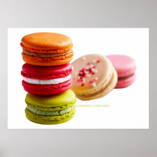 SlipperyJoe's Macaroon koekjes Franse gestapelde l Poster