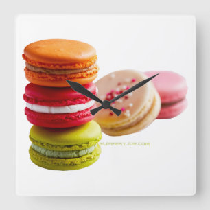 SlipperyJoe's Macaroon koekjes Franse gestapelde l Vierkante Klok