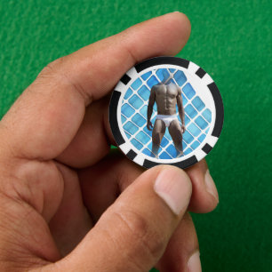 SlipperyJoe's Man ondergoed 6-pak borstkas mannetj Poker Chips